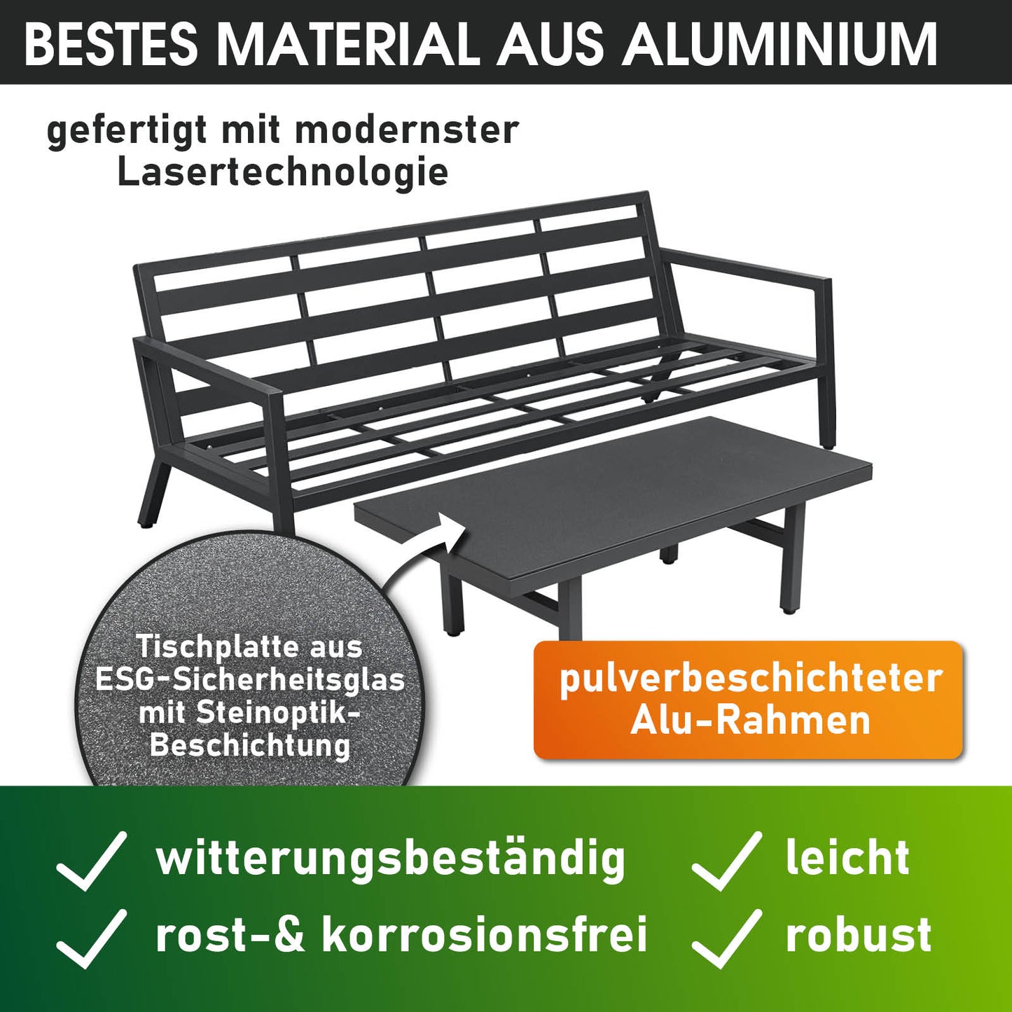 BRAST Alu Gartenmöbel Lounge Set ADRIA Casa