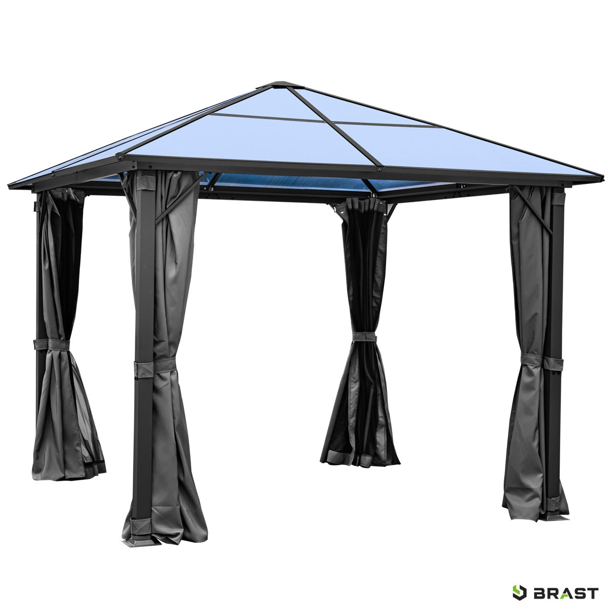 Alu Pavillon PREMIUM 3x3m grau inkl. LEDs