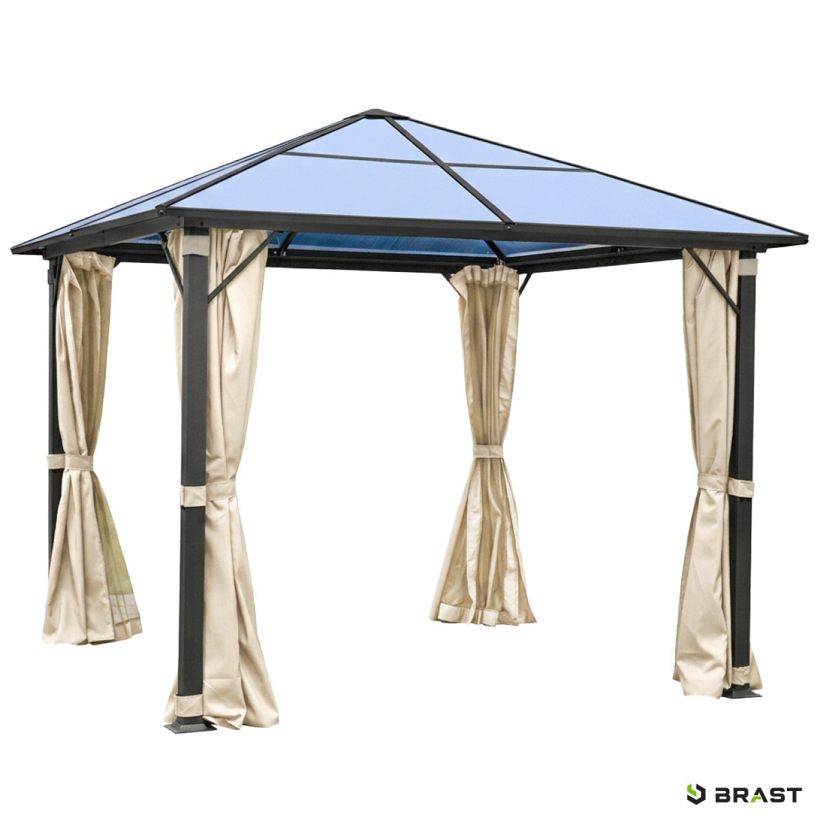 Alu Pavillon PREMIUM 3x3m beige inkl. LEDs