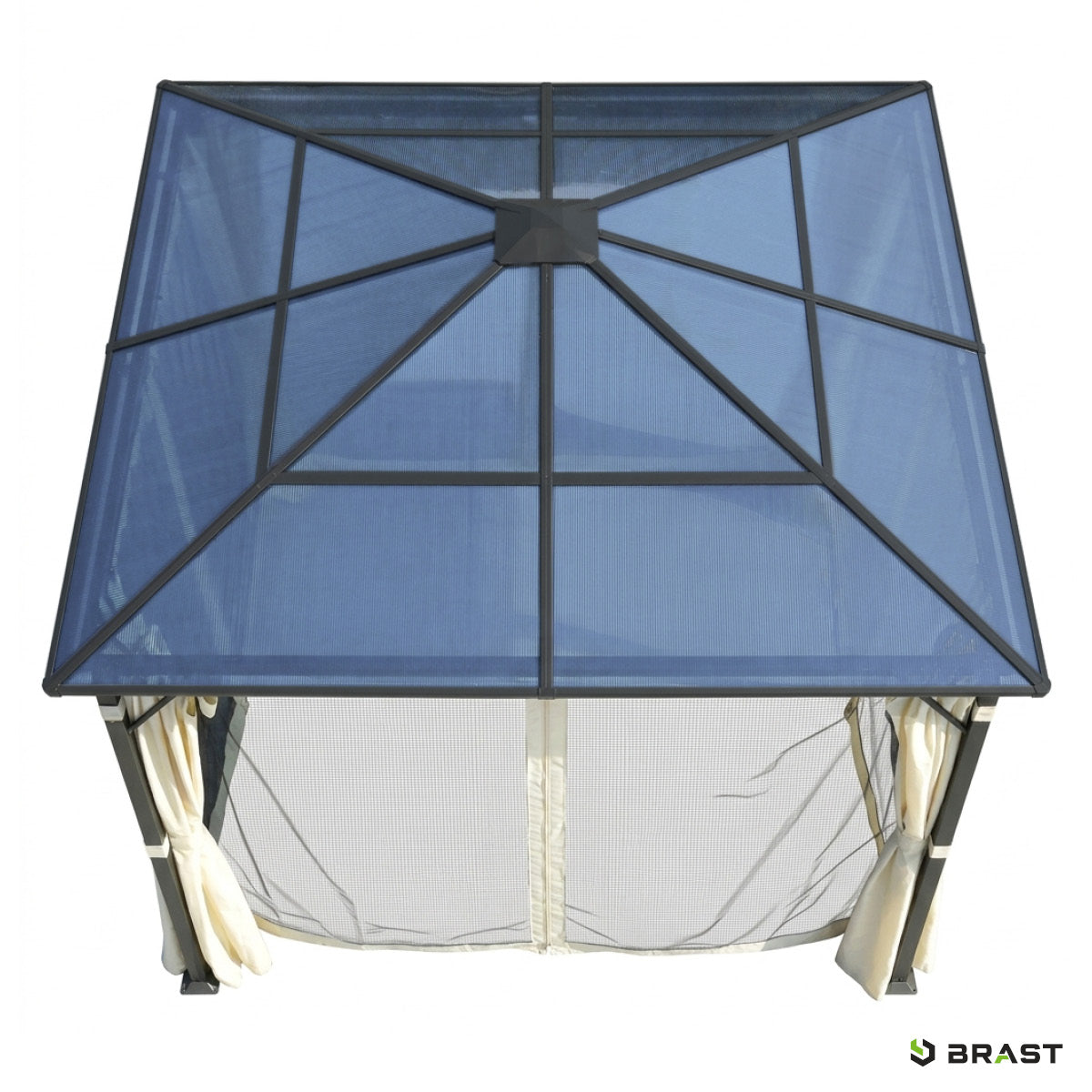 Alu Pavillon PREMIUM 3x3m beige inkl. LEDs