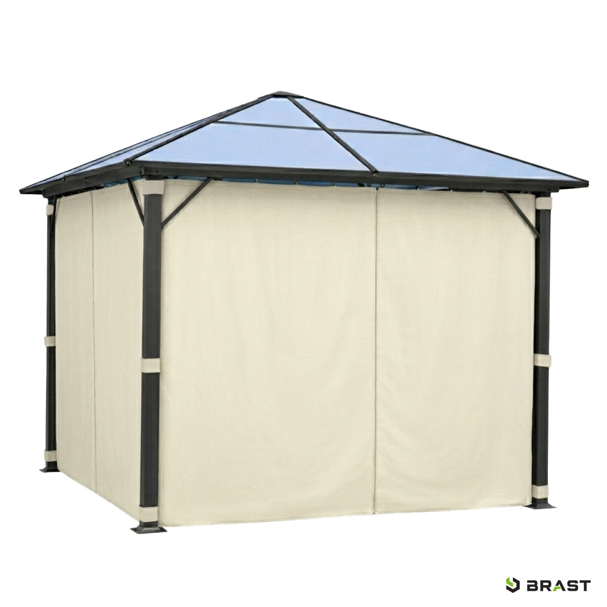 Alu Pavillon PREMIUM 3x3m beige inkl. LEDs