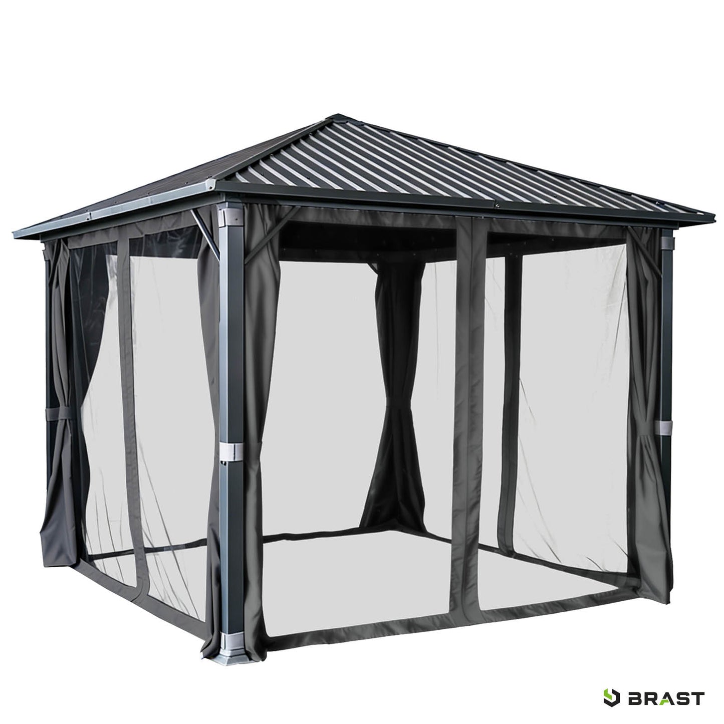 Alu Pavillon MIAMI mit Stahldach 3x3 inkl. LEDs