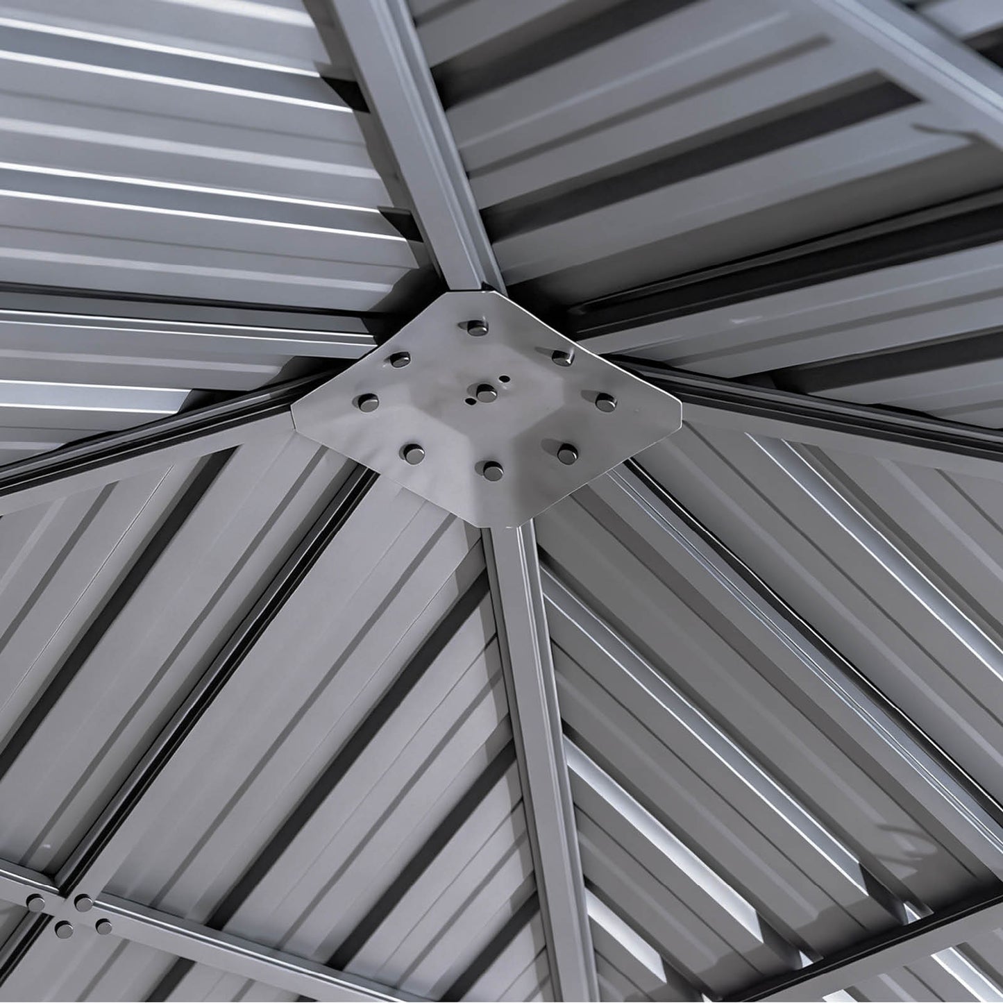Alu Pavillon MIAMI mit Stahldach 3x3 inkl. LEDs