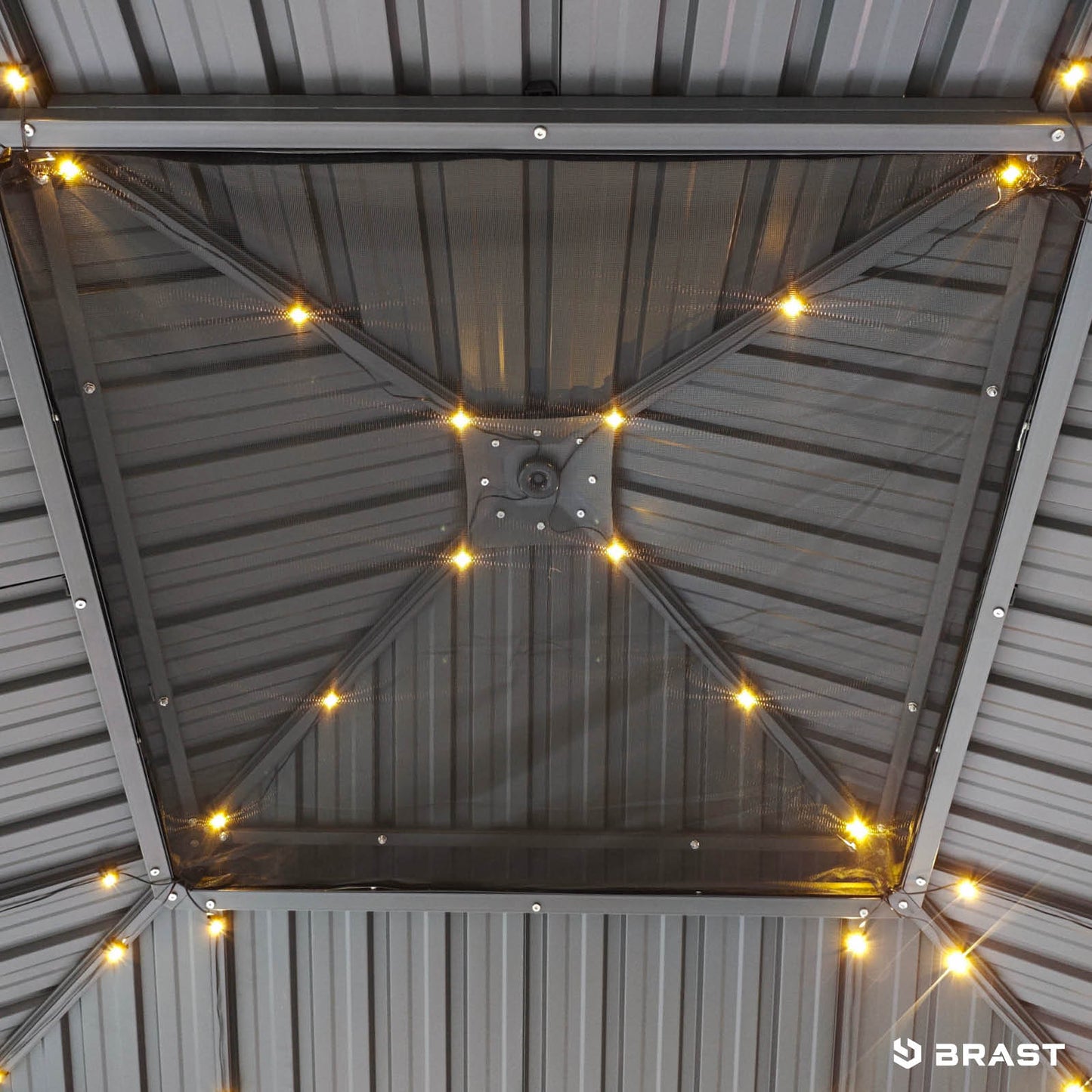 Alu Pavillon MIAMI mit Stahldach 3x3 inkl. LEDs