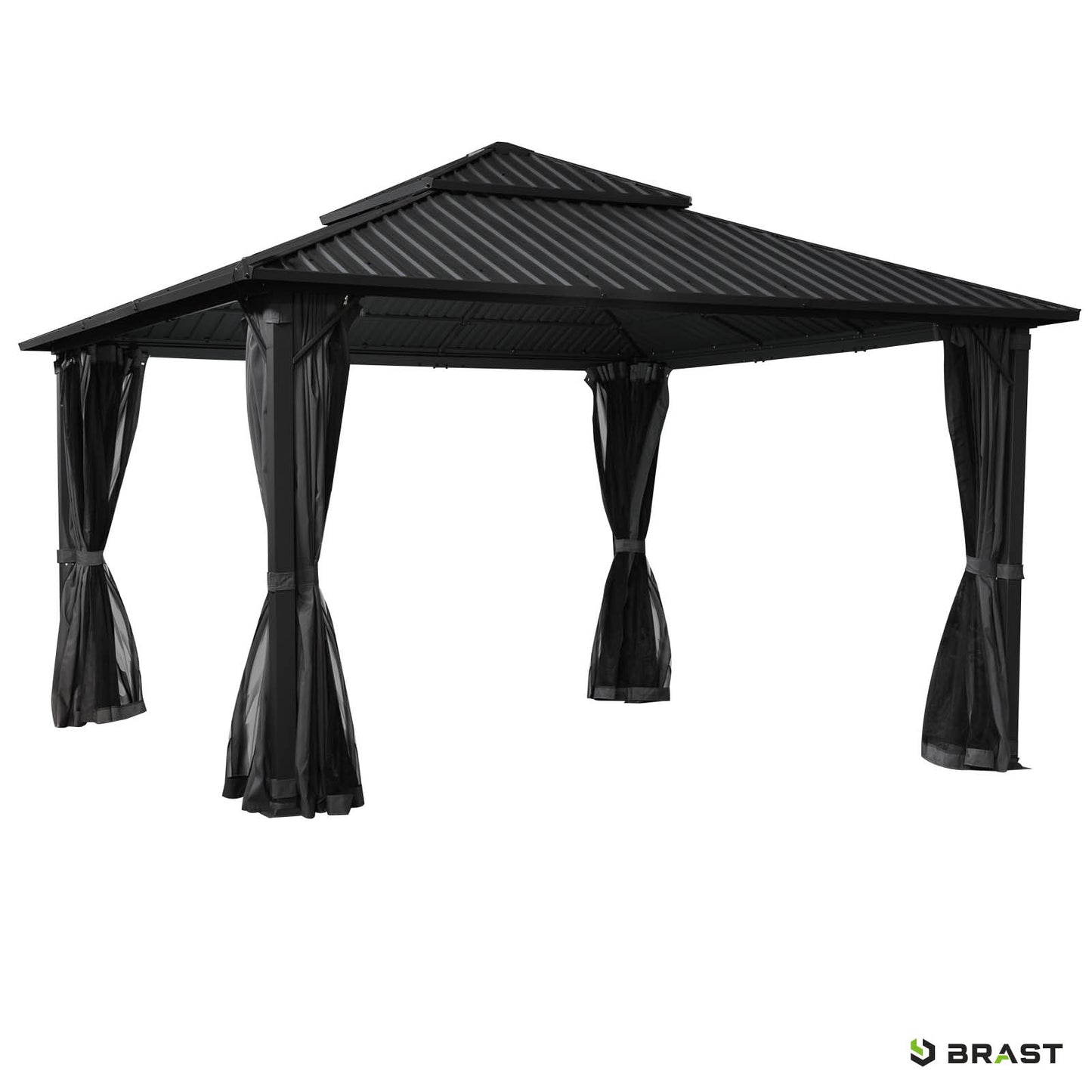 Alu Pavillon MIAMI mit Stahldach 4x4 inkl. LEDs