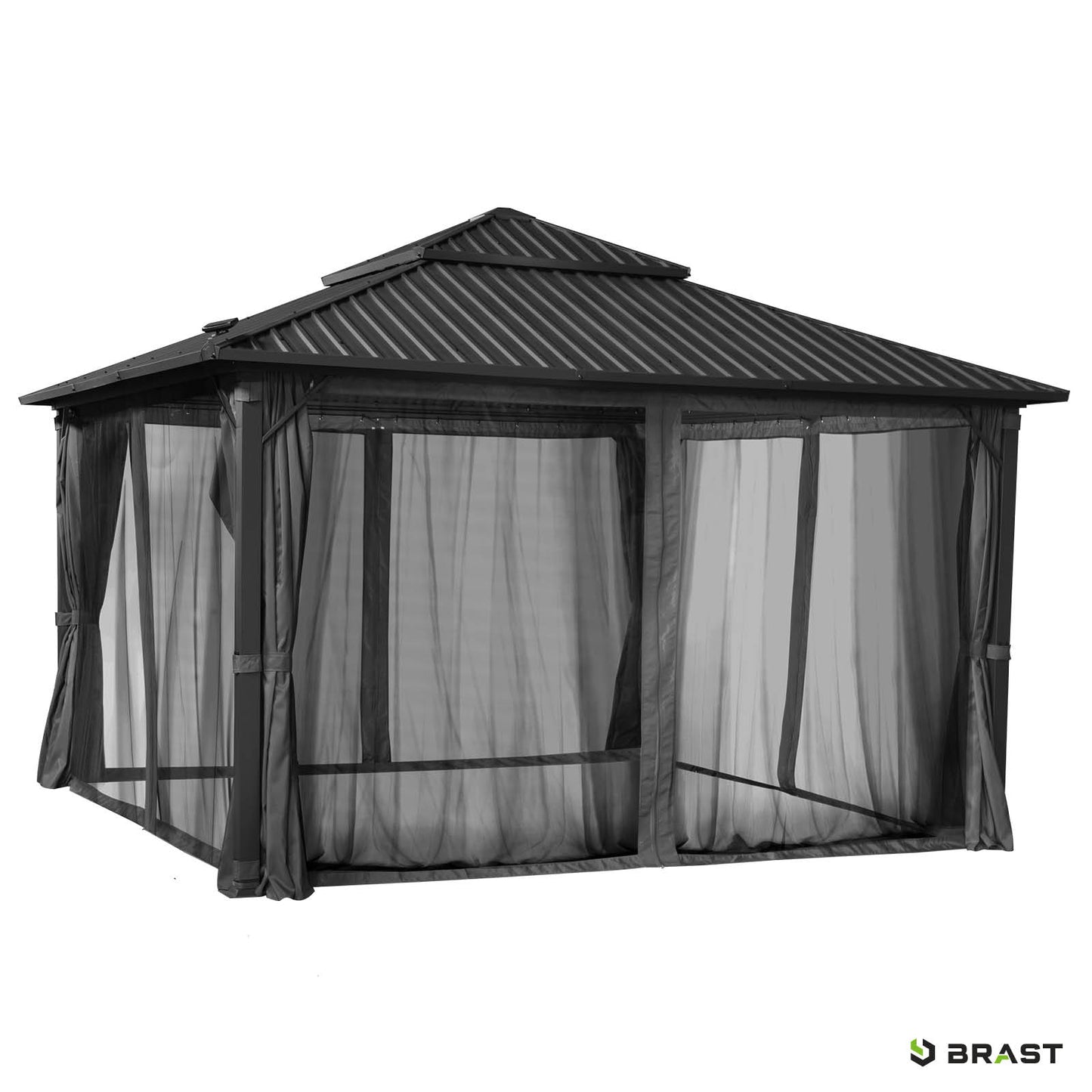 Alu Pavillon MIAMI mit Stahldach 4x4 inkl. LEDs