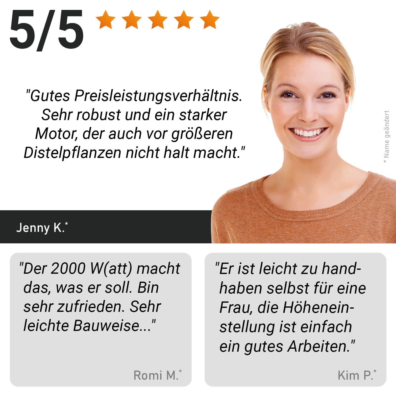 BRAST Elektro Rasenmäher 38-1800 SPEZIAL mit ergonomischem Griff und Akku Mäher Design.