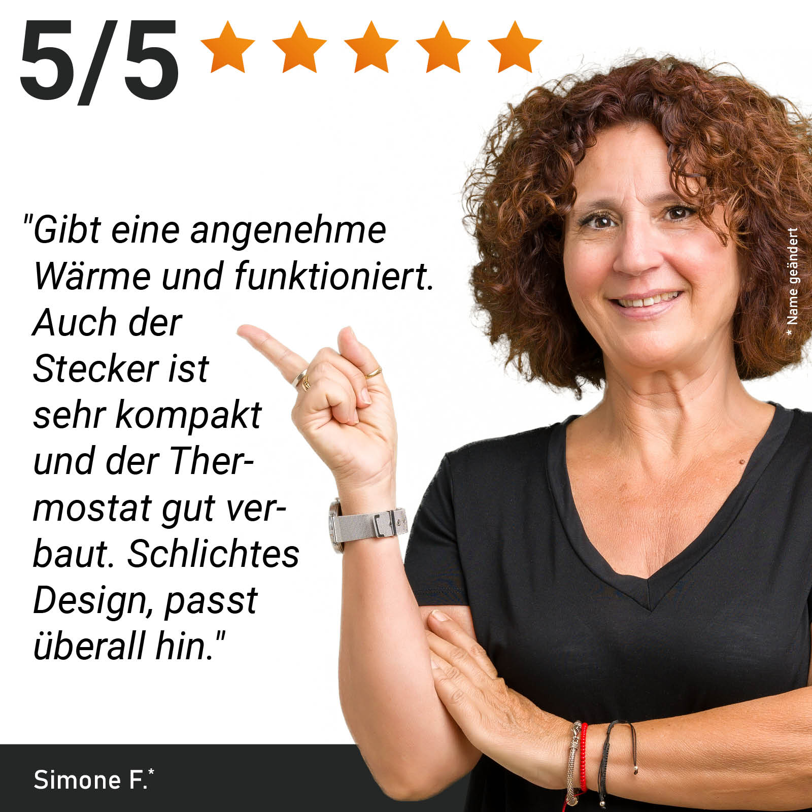 Braune Infrarotheizung mit schlichtem Design und kompakter Bauweise, Bewertungen im Bild sichtbar.